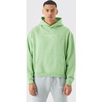 Mens Oversized Boxy Limited Hoodie - Grün - L, Grün von boohooman