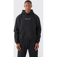 Mens Oversized Boxy Limited Hoodie - Schwarz - XL, Schwarz von boohooman