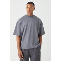 Mens Kastiges Oversize Premium T-Shirt - Grau - XS, Grau von boohooman