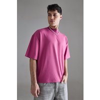 Mens Oversized Boxy Premium Super Heavyweight T-shirt - Rosa - S, Rosa von boohooman