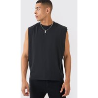 Mens Oversized Boxy vest - Schwarz - XS, Schwarz von boohooman