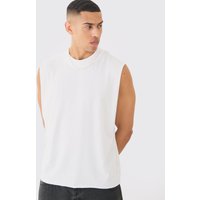 Mens Oversized Boxy vest - Weiß - S, Weiß von boohooman