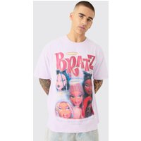 Mens Oversized Bratz Wash License T-shirt - Lila - XS, Lila von boohooman