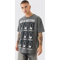 Mens Oversized Dc Batman License Wash T-shirt - Grau - XS, Grau von boohooman