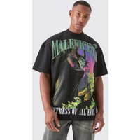 Mens Oversized Disney Maleficent Large Scale License T-shirt - Schwarz - S, Schwarz von boohooman