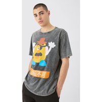 Mens Oversized Disney Toy Story Anime Wash License T-shirt - Grau - XS, Grau von boohooman