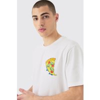 Mens Oversized Disney Toy Story Pizza License T-shirt - Weiß - XS, Weiß von boohooman