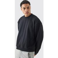 Mens Oversized Extended Neck Boxy Heavy Sweatshirt - Schwarz - L, Schwarz von boohooman