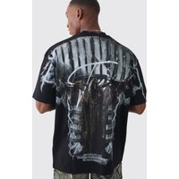 Oversize T-Shirt mit Gothic Print - Schwarz - XS, Schwarz Oversize T-Shirt mit Gothic Print - Schwarz - XS, Schwarz von boohooman