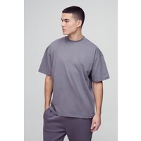 Mens Oversized Extended Neck Heavy T-shirt - Grau - M, Grau von boohooman