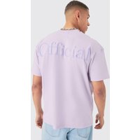 Mens Oversized Extended Neck Heavyweight Official T-shirt - Lila - M, Lila von boohooman