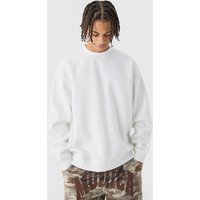 Mens Oversized Extended Neck Sweatshirt - Weiß - L, Weiß von boohooman