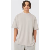 Mens Oversized Heavy Extended Jaqaurd Neck T-shirt - Lila - XL, Lila von boohooman