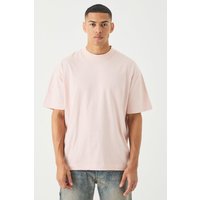 Mens Oversized Heavy Extended Jaqaurd Neck T-shirt - Rosa - L, Rosa von boohooman