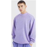 Mens Oversize Sweatshirt mit doppeltem Kragen - Lila - L, Lila von boohooman