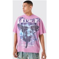 Mens Oversized Large Scale Ofcl Renaissance Print T-shirt - Lila - M, Lila von boohooman