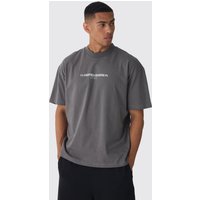 Mens Oversized Limited Heavy T-shirt - Grau - L, Grau von boohooman