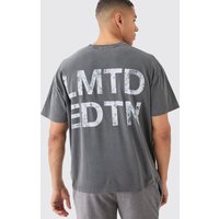 Mens Oversized Lmtd Overdye T-shirt - Grau - S, Grau von boohooman