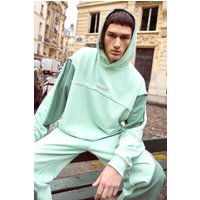 Mens Oversize Hoodie mit rohem Saum - Grün - M, Grün von boohooman