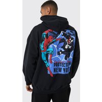 Oversize Hoodie mit Marvel Spiderman Venom Print - Schwarz - XS, Schwarz Oversize Hoodie mit Marvel Spiderman Venom Print - Schwarz - XS, Schwarz von boohooman