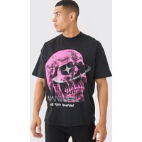 Mens Oversized Ofcl Skull Graphic T-shirt - Schwarz - S, Schwarz von boohooman