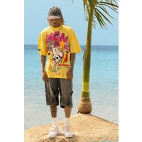 Mens Oversized Official Nibbled T-shirt - Gelb - M, Gelb von boohooman