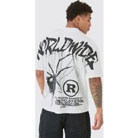 Oversize T-Shirt mit Spinnen-Print - Weiß - XS, Weiß Oversize T-Shirt mit Spinnen-Print - Weiß - XS, Weiß von boohooman