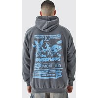 Mens Oversize Hoodie mit lizenziertem Powerpuff Girls Print - Grau - XS, Grau von boohooman