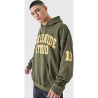 Mens Oversize Worldwide Hoodie - Grün - M, Grün von boohooman