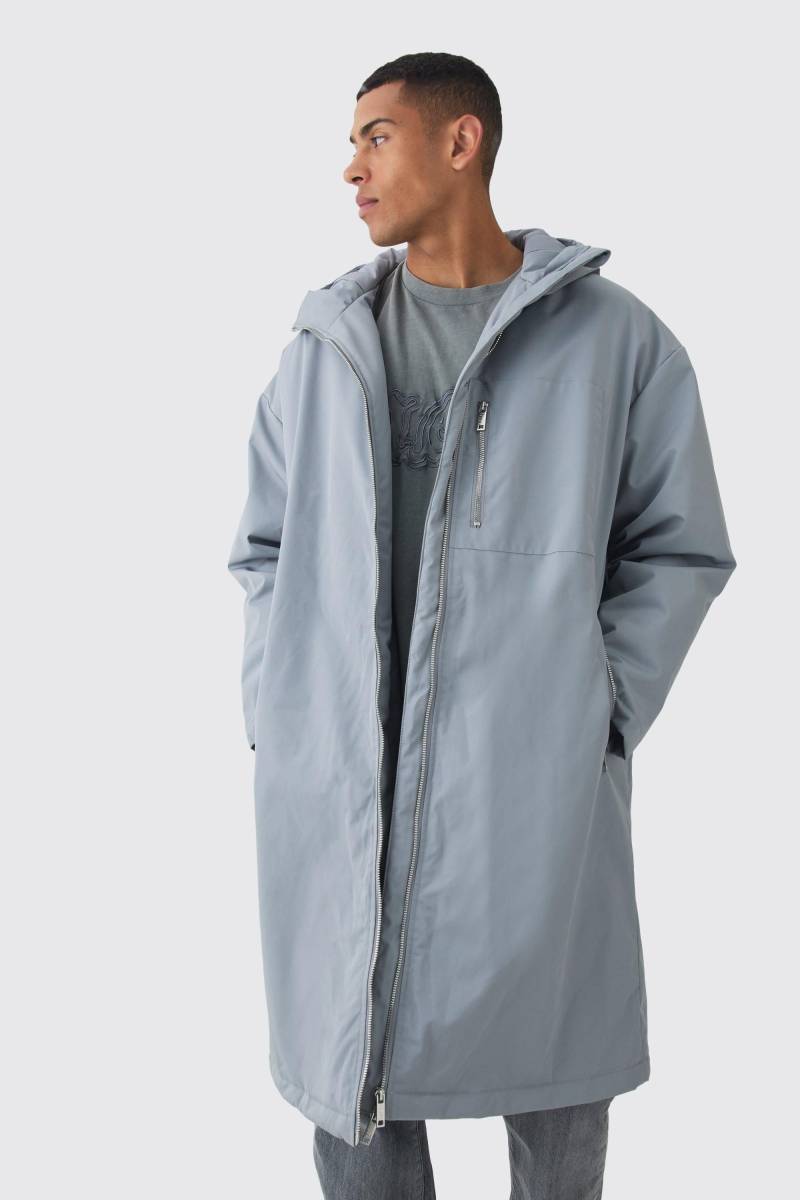 Grauer Oversize Parka - XS, Grau Grauer Oversize Parka - XS, Grau von boohooman