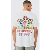 Mens Oversized Powerpuff Girls License T-shirt - Weiß - L, Weiß von boohooman