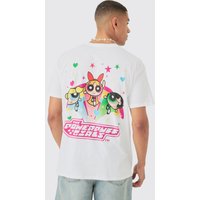 Mens Oversized Powerpuff Girls License T-shirt - Weiß - M, Weiß von boohooman