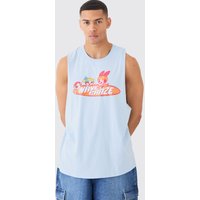 Mens Oversized Powerpuff Girls License vest - Blau - M, Blau von boohooman