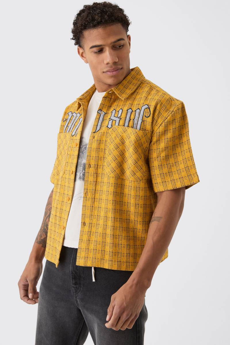 Kastiges Oversize Hemd mit doppelten Taschen - Gelb - L, Gelb Kastiges Oversize Hemd mit doppelten Taschen - Gelb - L, Gelb von boohooman