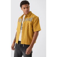 Kastiges Oversize Hemd mit doppelten Taschen - Gelb - XL, Gelb von boohooman