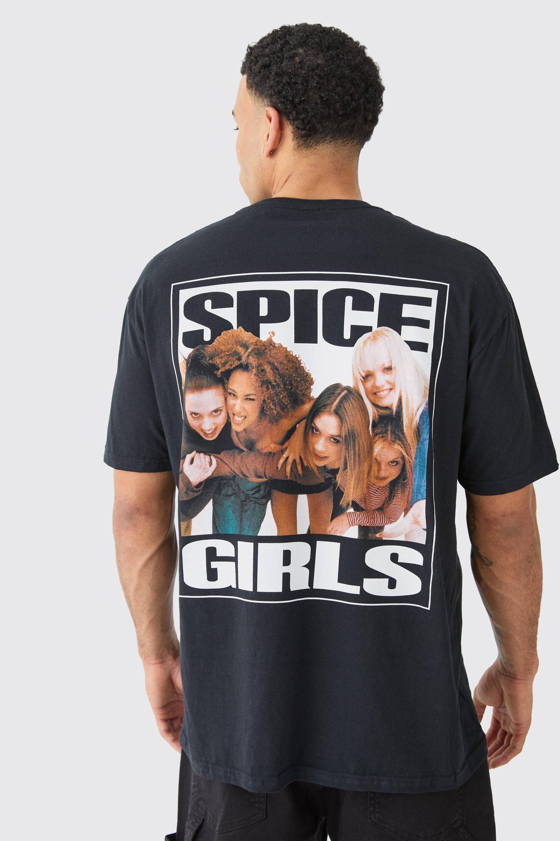 Mens Oversized Spice Girls License T-shirt - Schwarz - M, Schwarz von boohooman