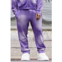 Mens Oversized Sun Bleached 13 Gusset Jogger - Lila - XL, Lila von boohooman