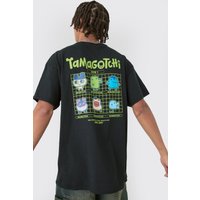 Mens Oversized Tamagotchi Gaming License T-shirt - Schwarz - L, Schwarz von boohooman