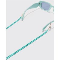 Mens Plastic Matte Finish Sunglasses Chain In Green - Grün - ONE SIZE, Grün von boohooman