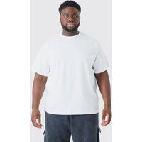 Mens Plus Basic Crew Neck T-shirt - Weiß - XXXXXL, Weiß von boohooman