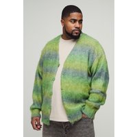 Plus kastiger gestreifter Strick-Cardigan - Grün - XXXL, Grün Plus kastiger gestreifter Strick-Cardigan - Grün - XXXL, Grün von boohooman