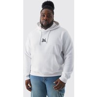 Mens Plus kastiger Man Hoodie - Weiß - XXXXXL, Weiß von boohooman