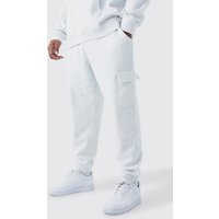 Mens Plus Cargo-Jogginghose - Grau - XXXXXL, Grau von boohooman