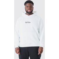 Mens Plus Man Signature Hoodie in Weiß - XXXXXL, Weiß von boohooman