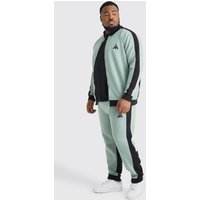 Mens Plus Man Sweatshirt-Trainingsanzug mit Trichterkragen - Grün - XXL, Grün von boohooman