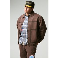 Plus Oversize Jeansjacke mit extremer Applikation - Braun - XXL, Braun von boohooman