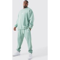 Mens Plus Oversize Man Sweatshirt-Trainingsanzug - Grün - XXXXXL, Grün von boohooman