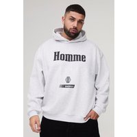 Plus Oversize Motorsport Hoodie - Grau - XXXXL, Grau von boohooman