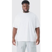 Mens Plus Oversize Rundhals T-Shirt - Weiß - XXL, Weiß von boohooman