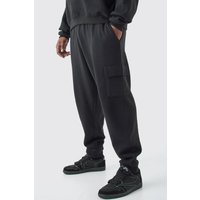 Mens Plus Cargo-Jogginghose - Schwarz - XXL, Schwarz von boohooman